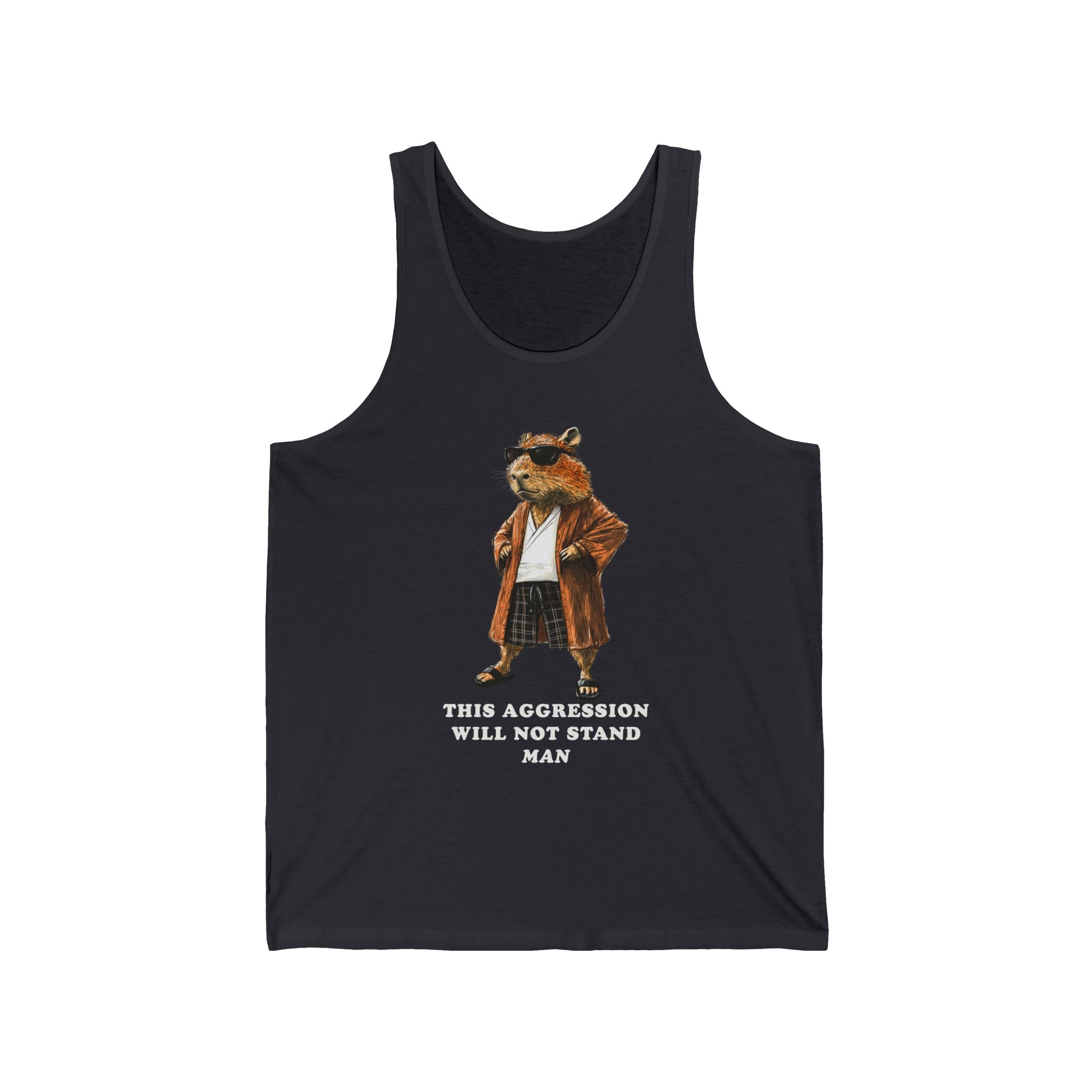 Capybowski 'This Aggression Will Not Stand, Man' - Unisex Jersey Tank