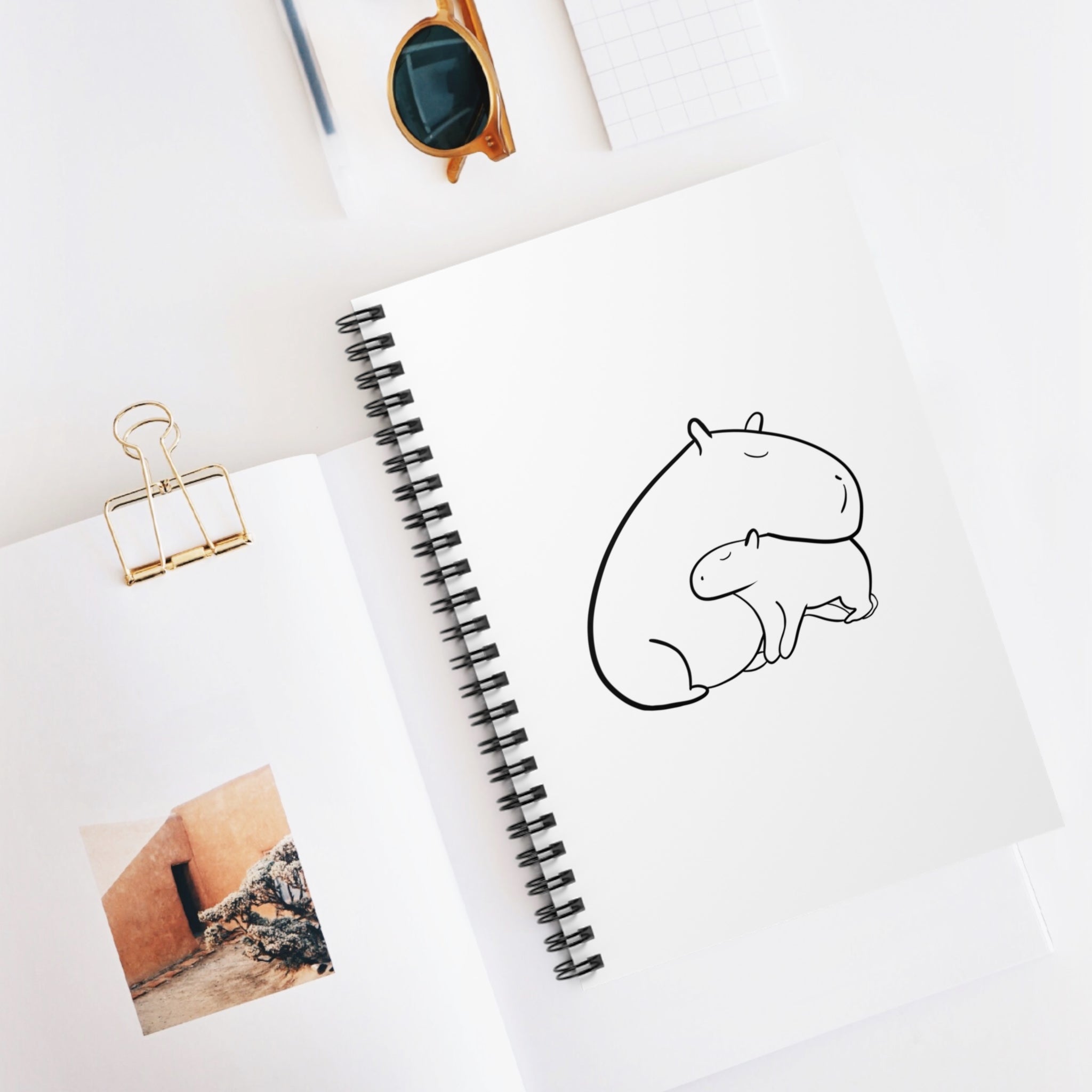 Capybara Notebook – Cute Animal Spiral Journal