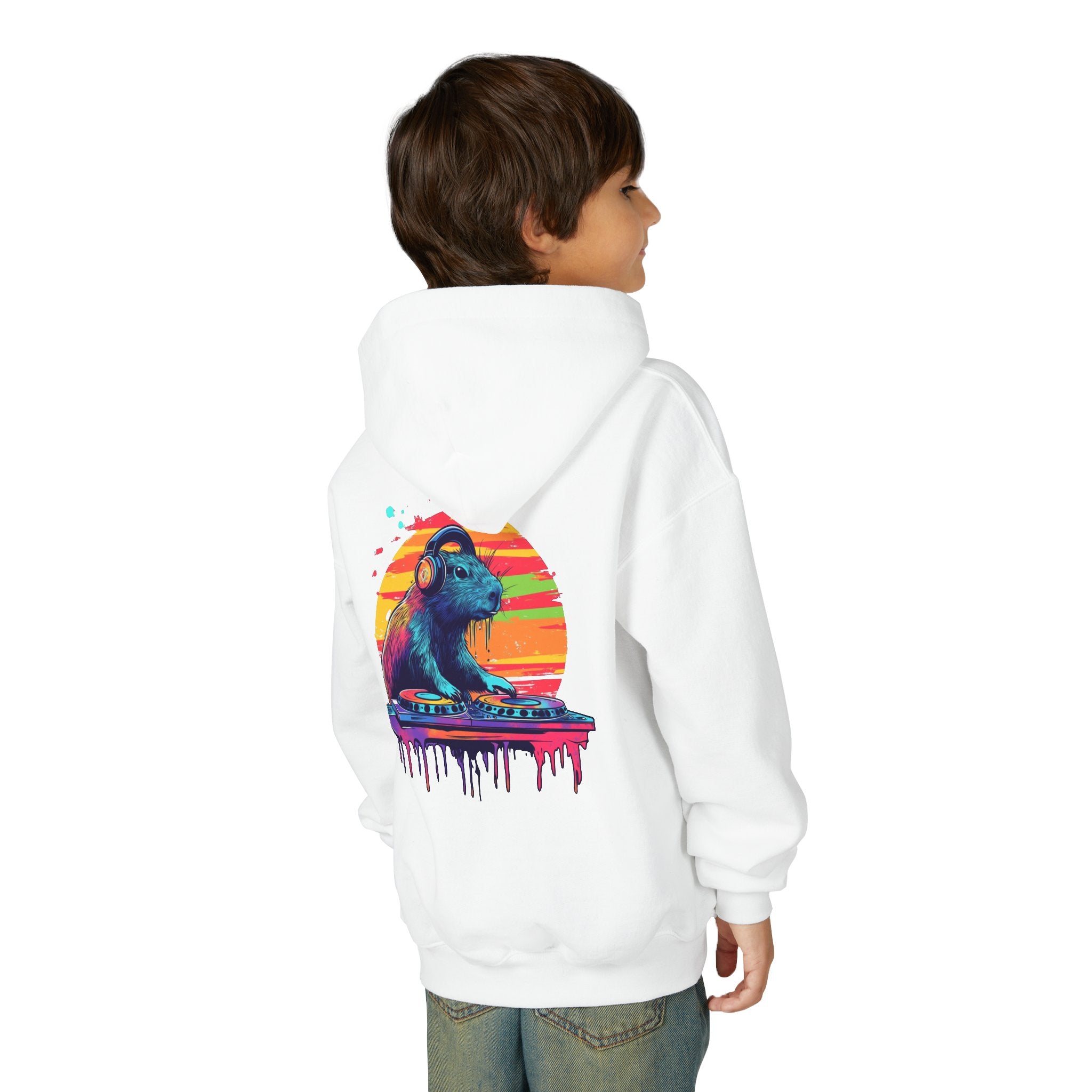 DJ Capybara Kids Hoodie | Music Lover Sweatshirt, Festival Vibes for Kids