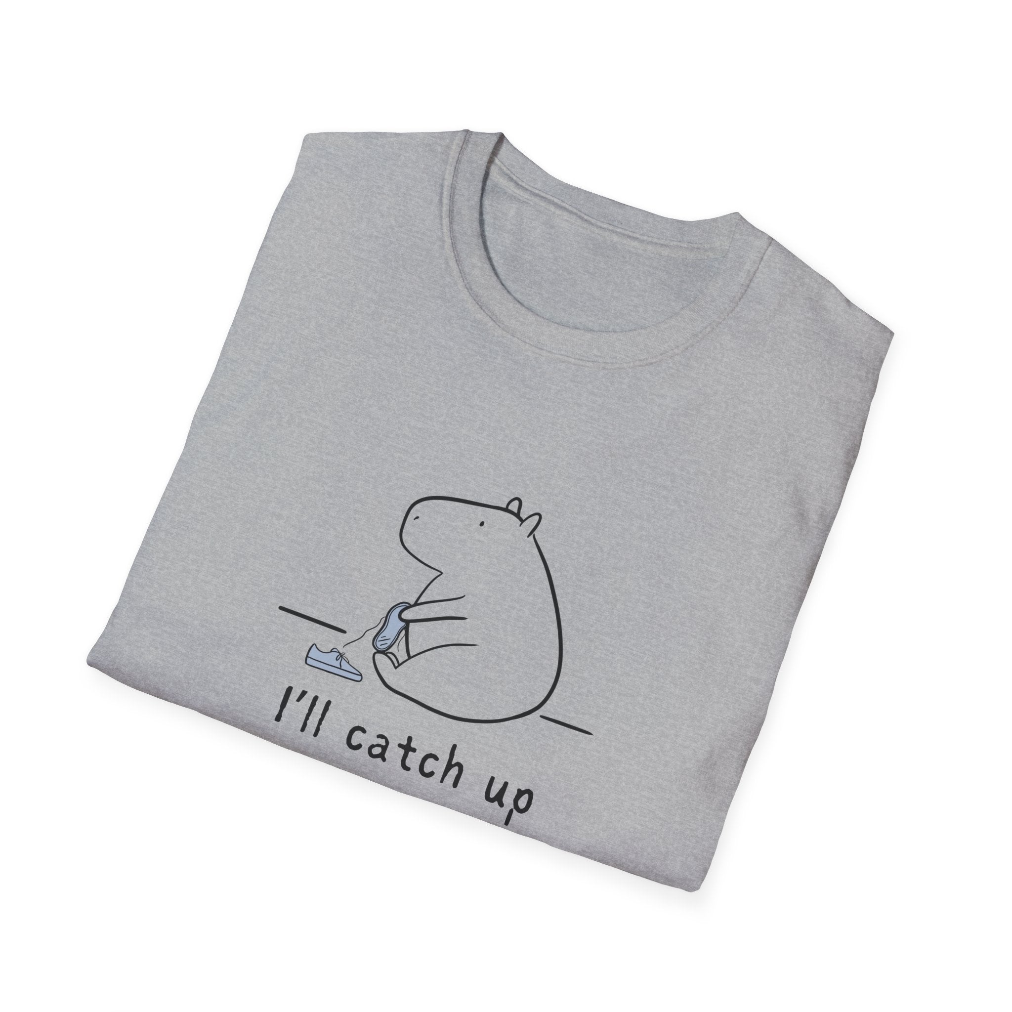 “I’ll Catch Up” Shirt – Funny Capybara Softstyle Tee