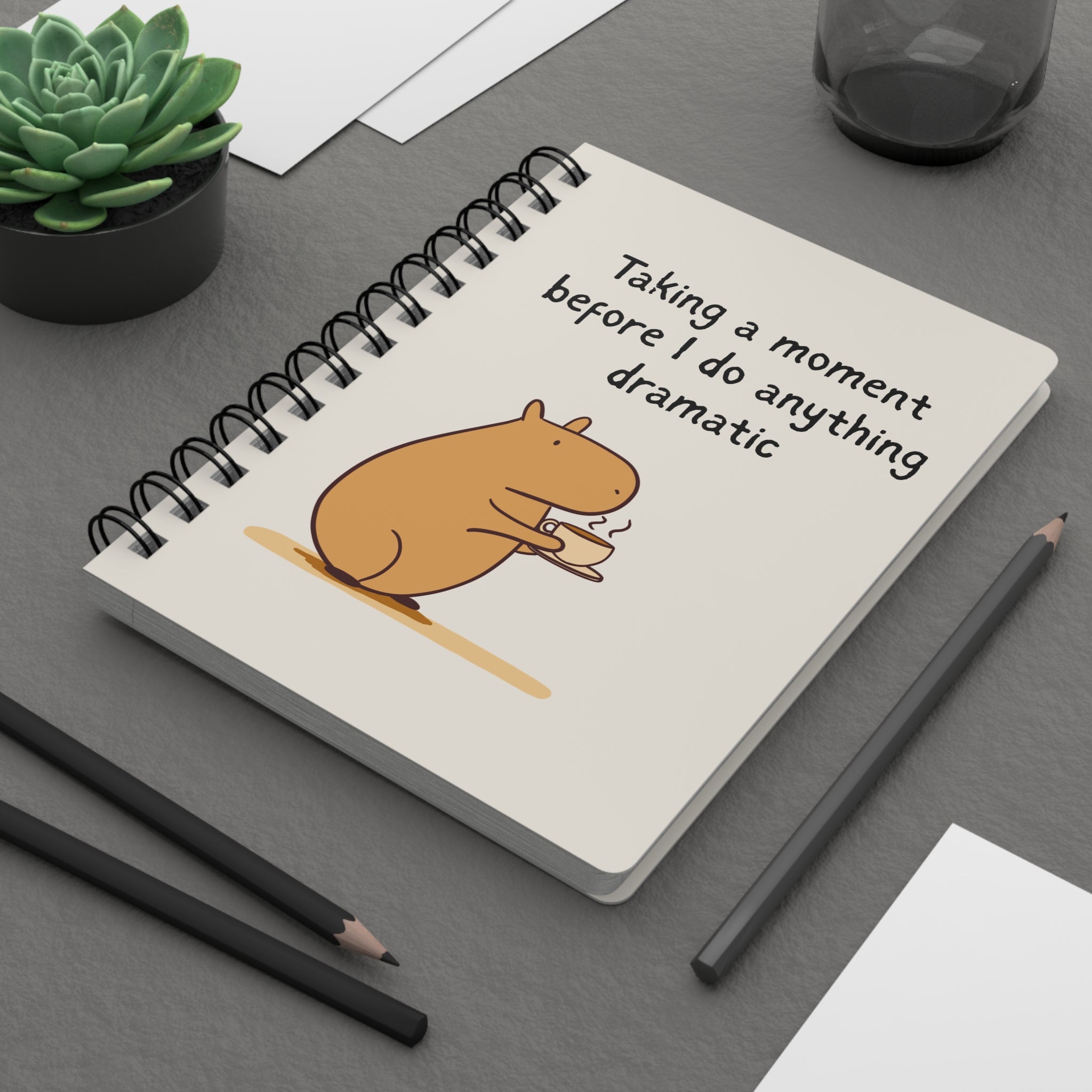 Funny Capybara Notebook – “Taking a Moment” Sarcastic Work Journal