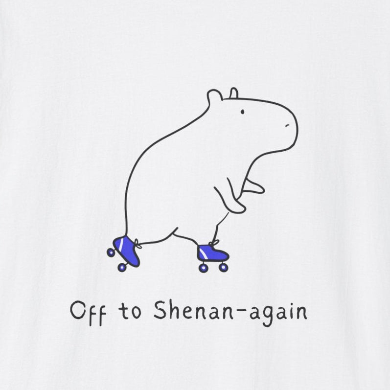 "Off to Shenan-again" Capybara Funny Adult Tee