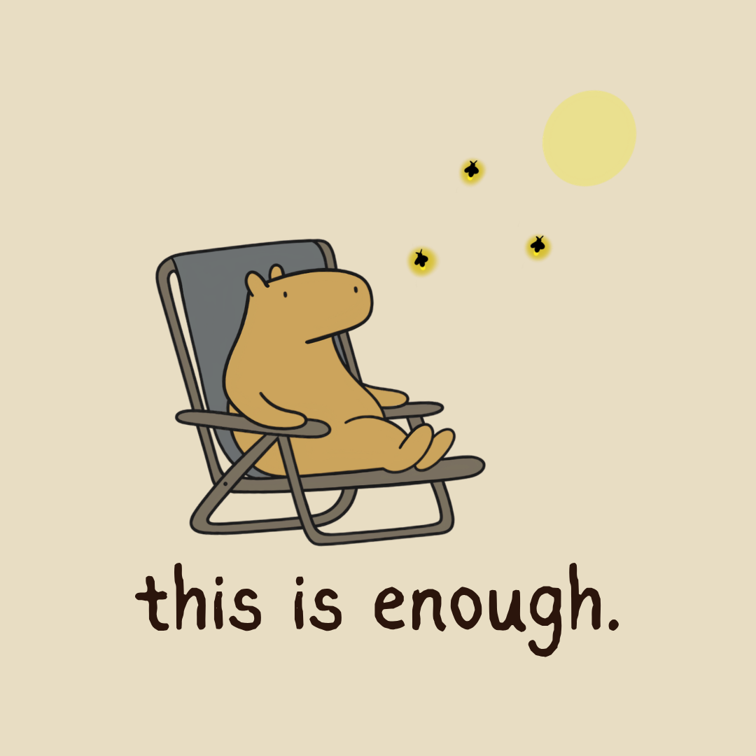 This Is Enough Moonlight Capybara Tote Bag