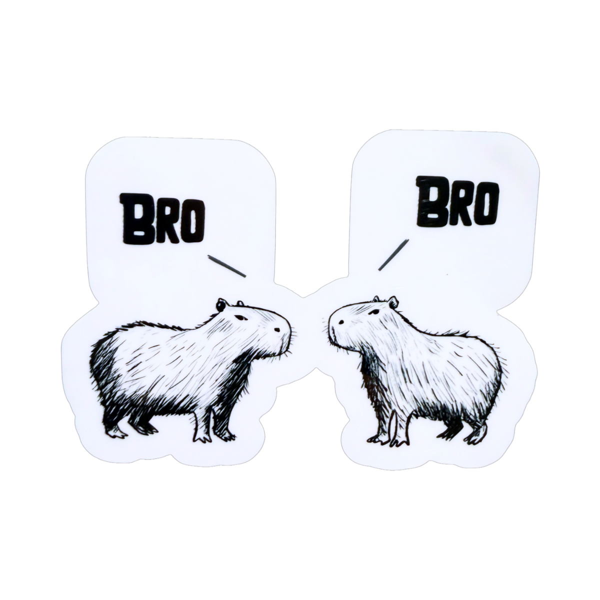 Bro Bro Capybara Die Cut Vinyl Sticker