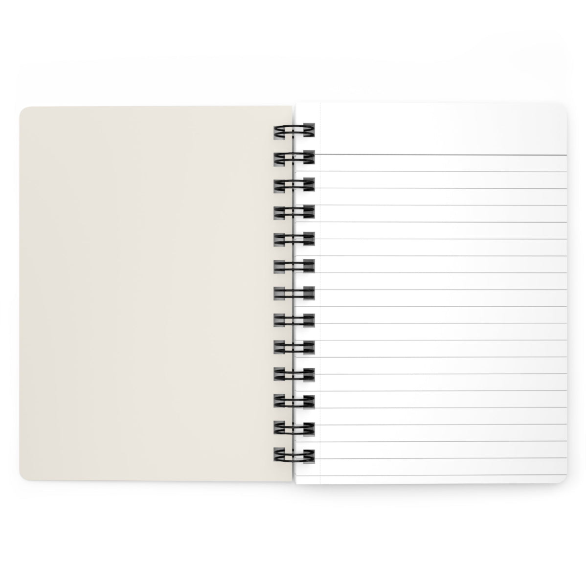 Capy Life spiral notebook open to a blank cream cover and lined white paper page