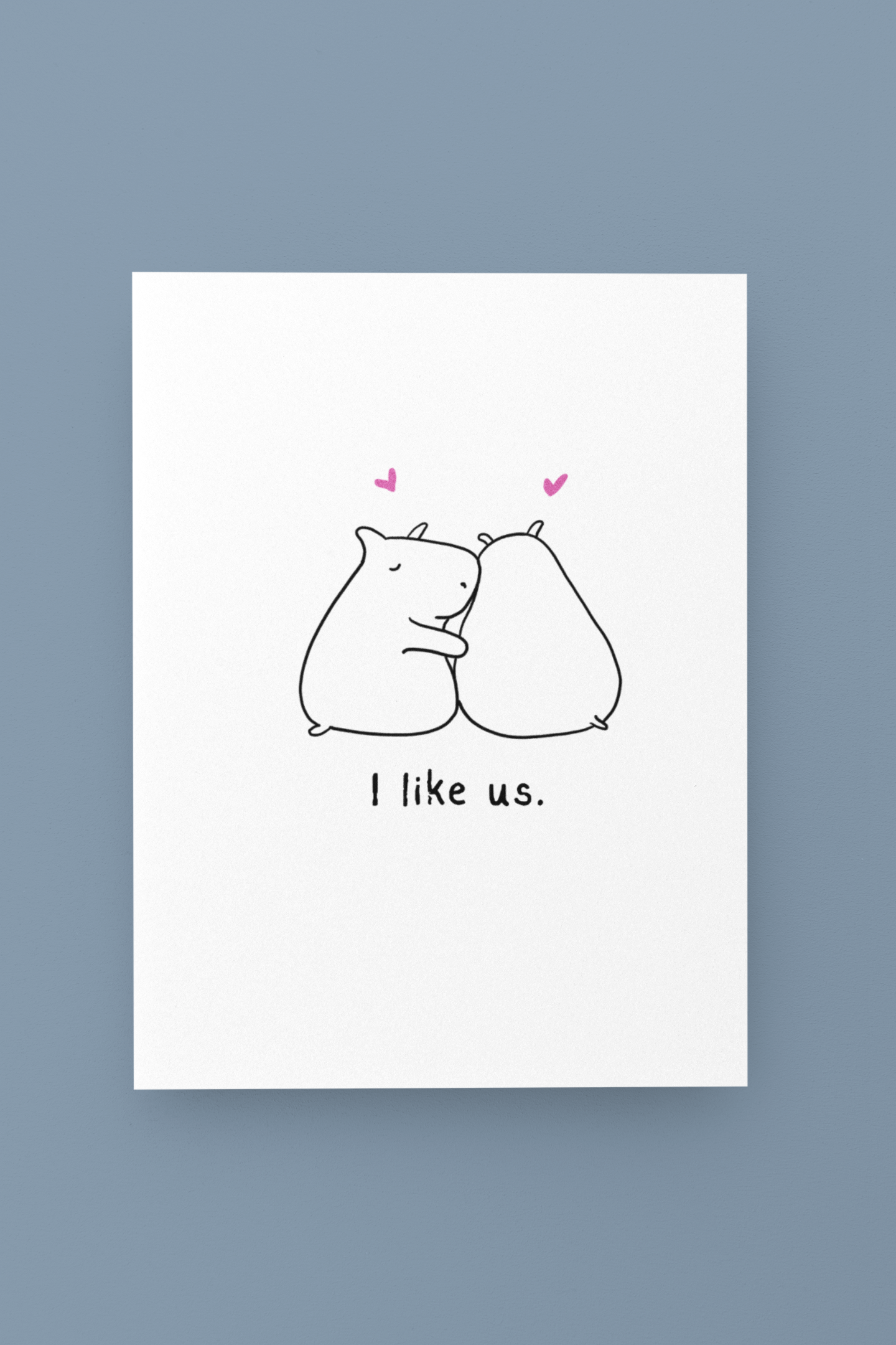 “I Like Us” Printable Card – Cute Capybara Love Card for Couples, Anniversary, Valentine’s Day