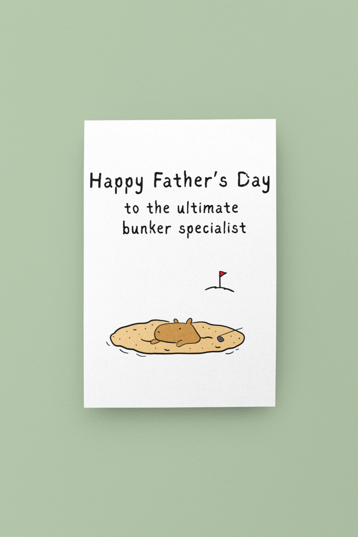 Funny Bunker Specialist Capybara Golf Father's Day Card