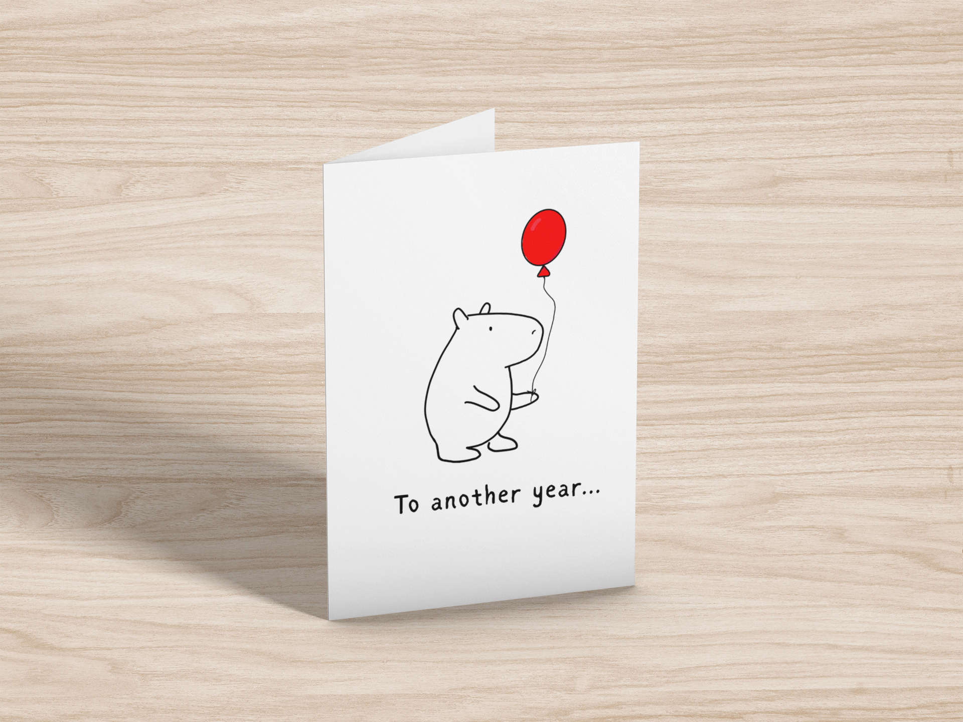 Funny Birthday Card for Dad, Mom, Husband or Sister – Cute Capybara “To Another Year” Birthday Card for Men & Women