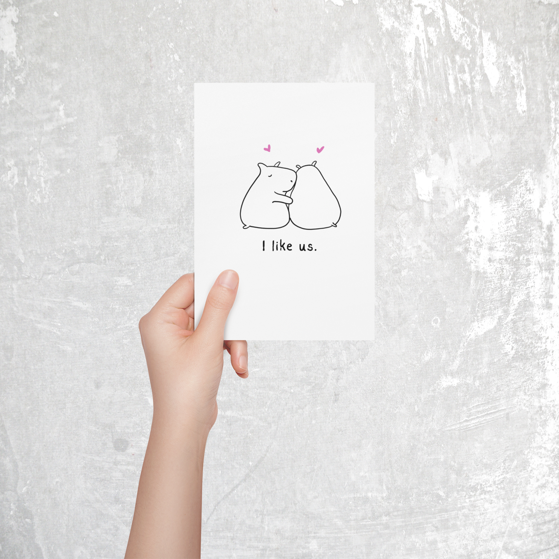 “I Like Us” Printable Card – Cute Capybara Love Card for Couples, Anniversary, Valentine’s Day