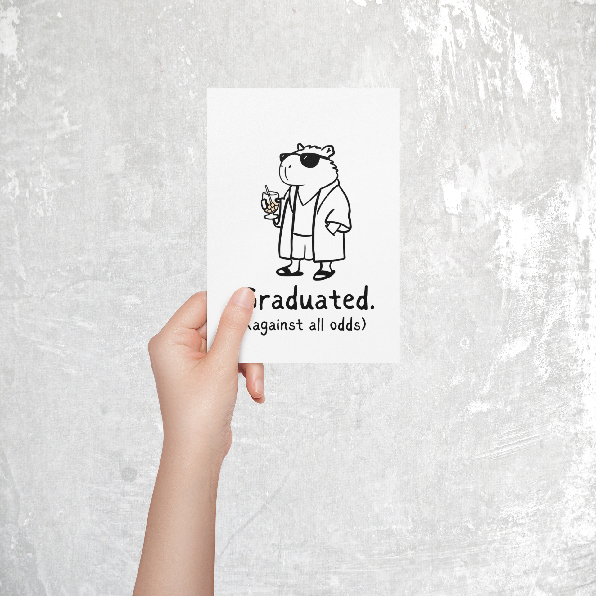 Funny Capybara Dude Greeting Cards – 3 pack