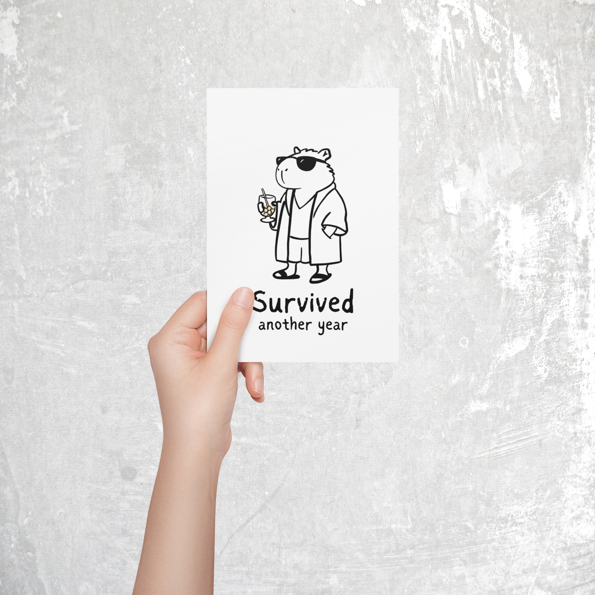 Funny Capybara Dude Greeting Cards – 3 pack