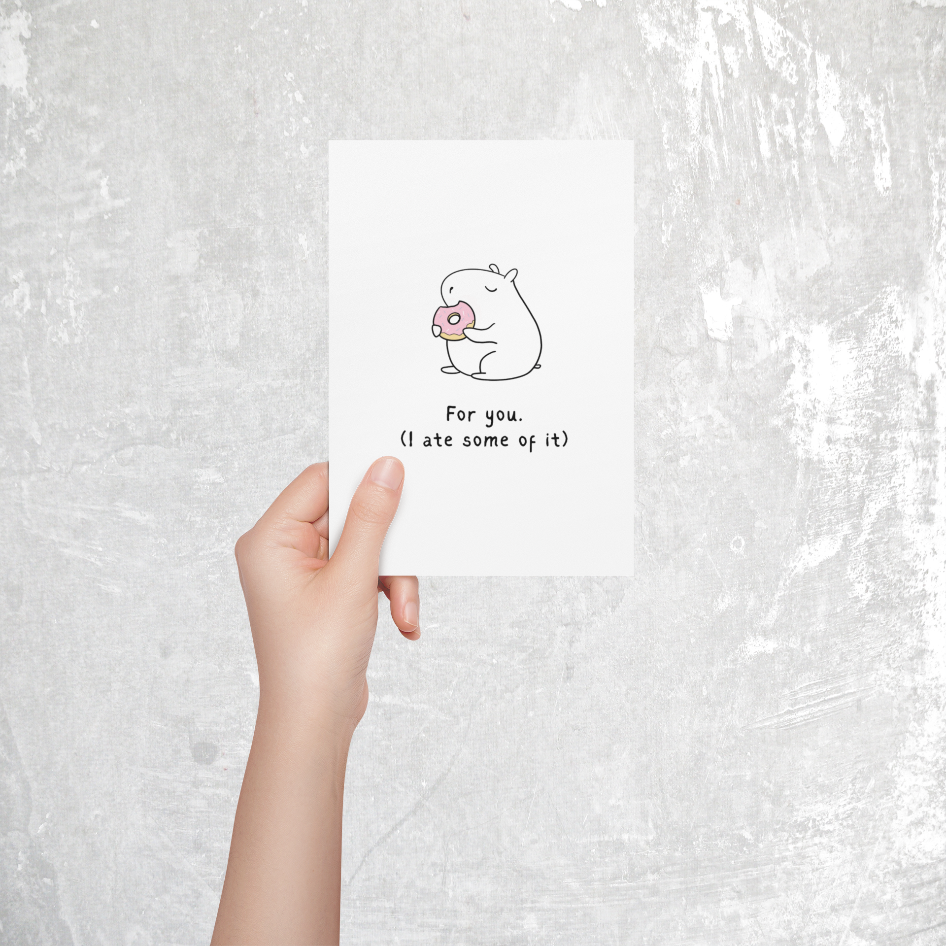 For You (I Ate Some of It) Printable Card – Funny Capybara Food Gift Card