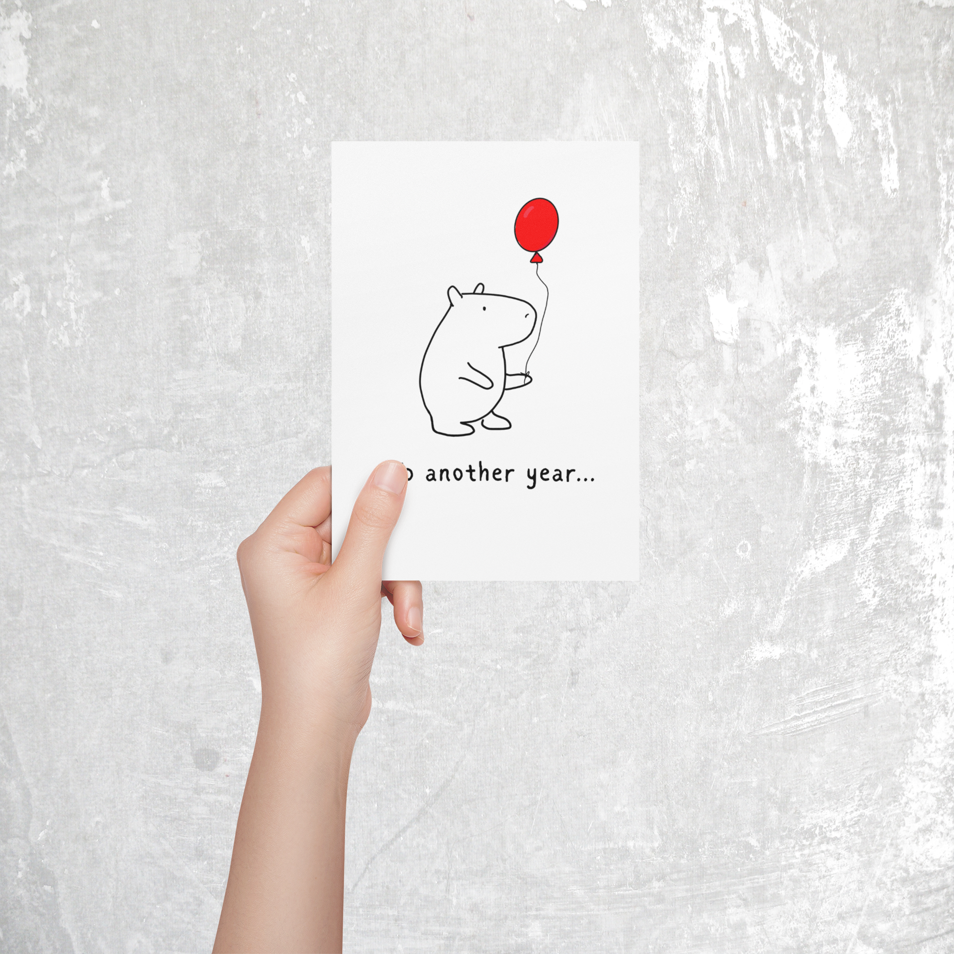 Funny Birthday Card for Dad, Mom, Husband or Sister – Cute Capybara “To Another Year” Birthday Card for Men & Women