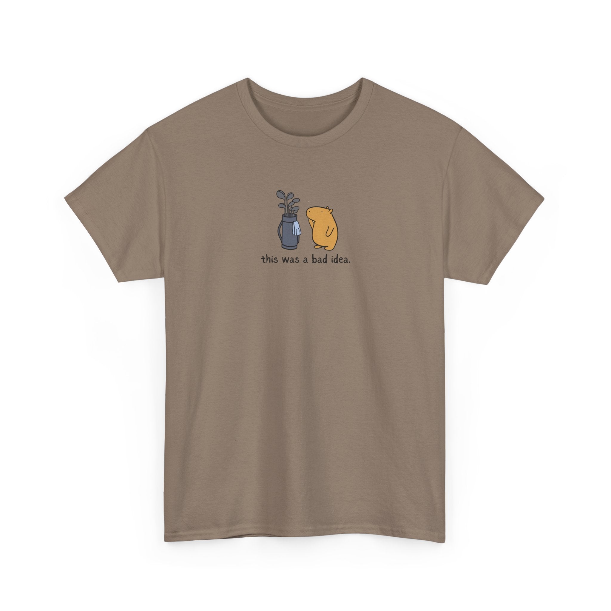 This was a bad Idea Funny Capybara Golf Heavy Tee