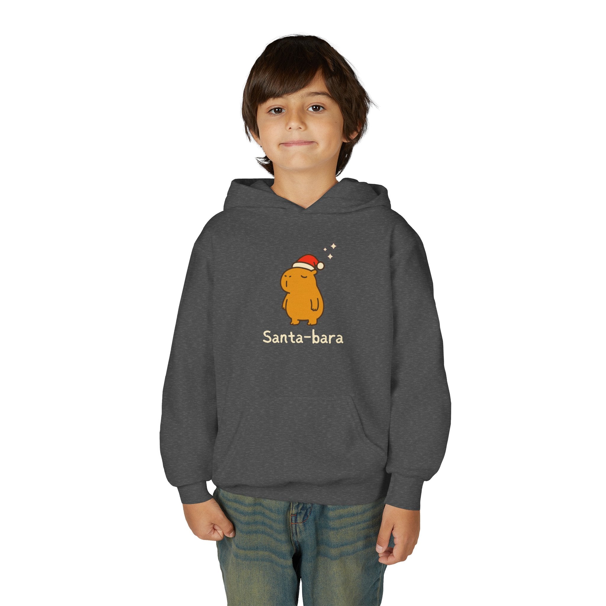 Santa-bara Kids Hoodie — Cute Christmas Capybara Hoodie for Children | Cozy Holiday Sweatshirt