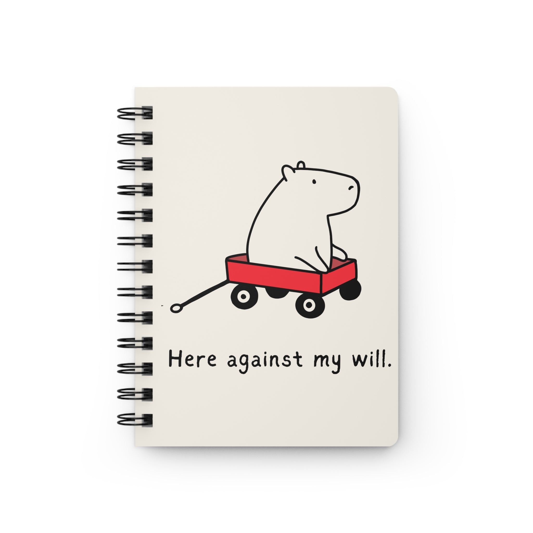 Funny Capybara Notebook – “Here Against My Will” Sarcastic Work Journal