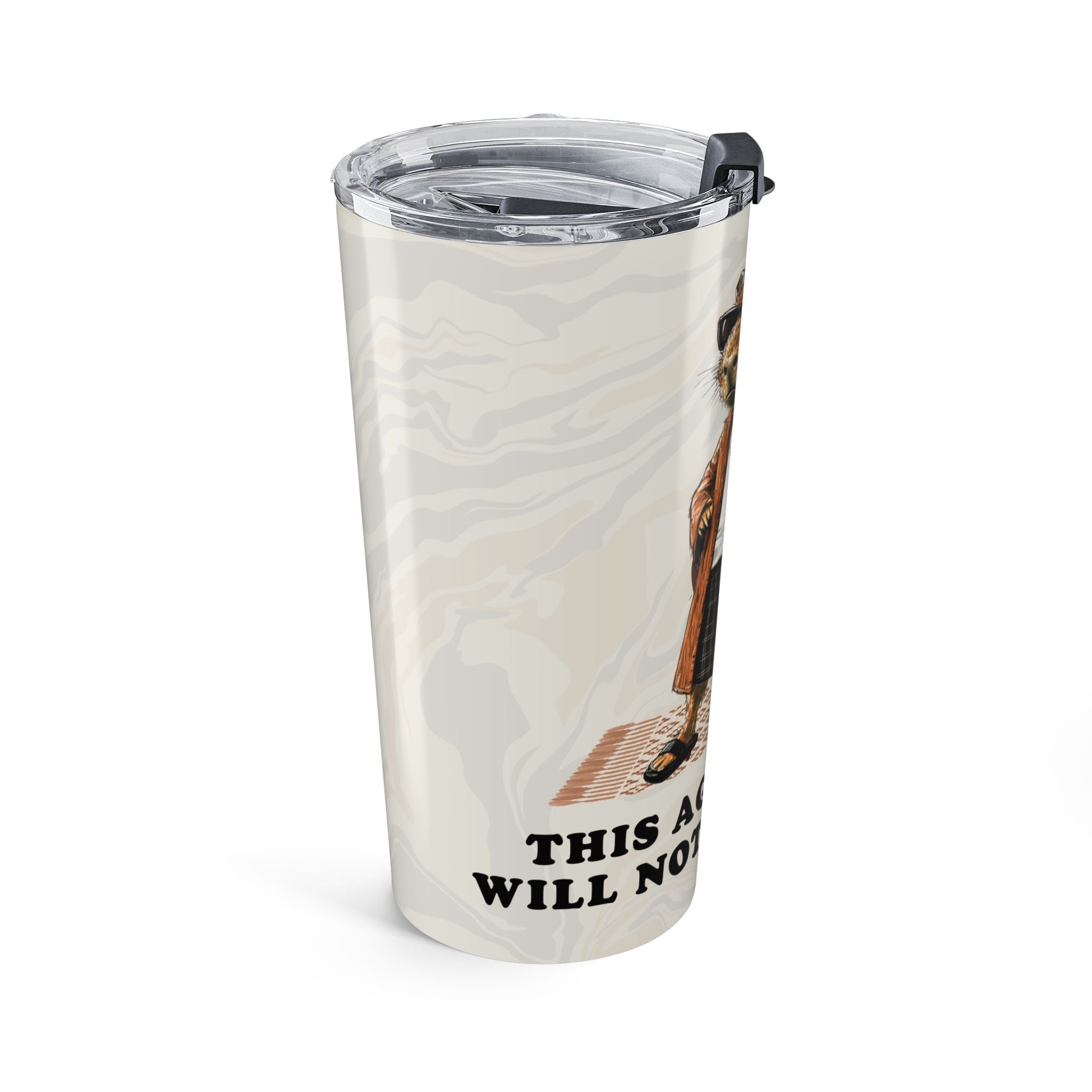 This Aggression Will Not Stand Man Tumbler – Big Capybowski Coffee Travel Mug for Chill Vibes