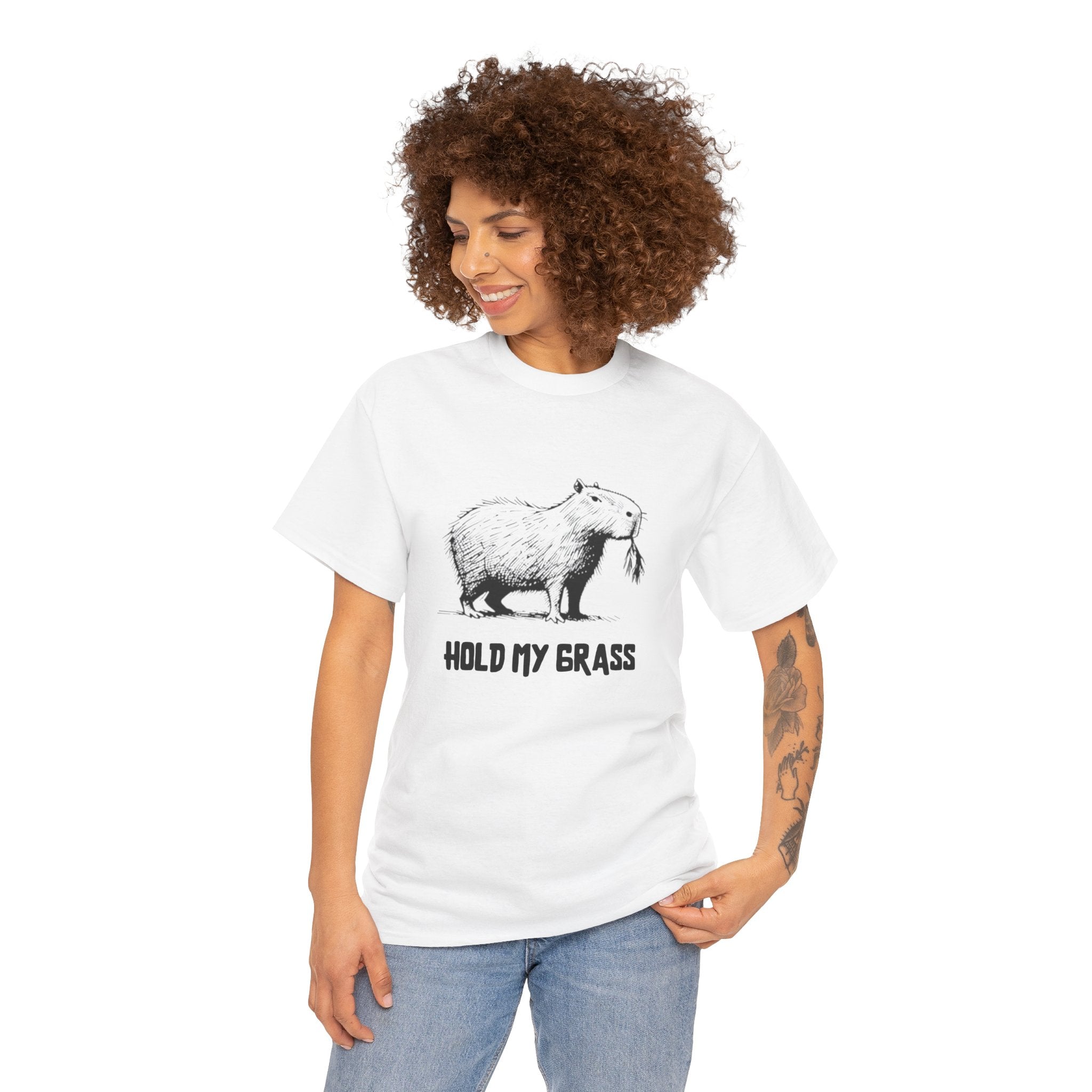 Hold My Grass T-Shirt | Funny Chill Graphic Heavy Cotton Tee