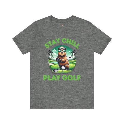 Stay Chill, Play Golf Art Deco Edition –  Unisex Jersey T-Shirt 🏌️‍♂️