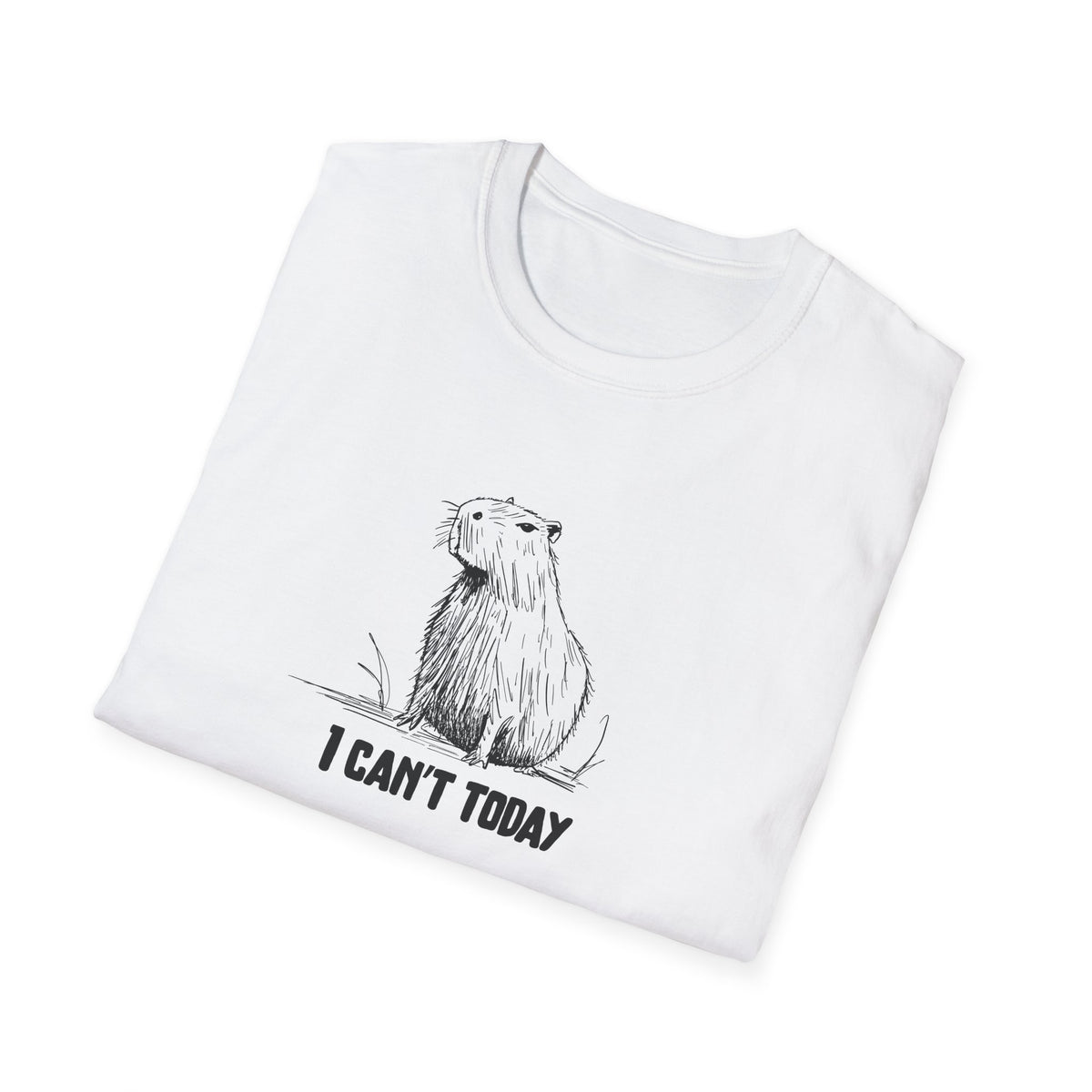 "I Can't Today" Funny Capybara Adult Softstyle Tee