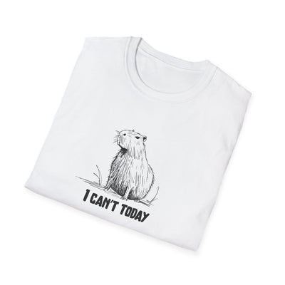 "I Can't Today" Funny Capybara Adult Softstyle Tee