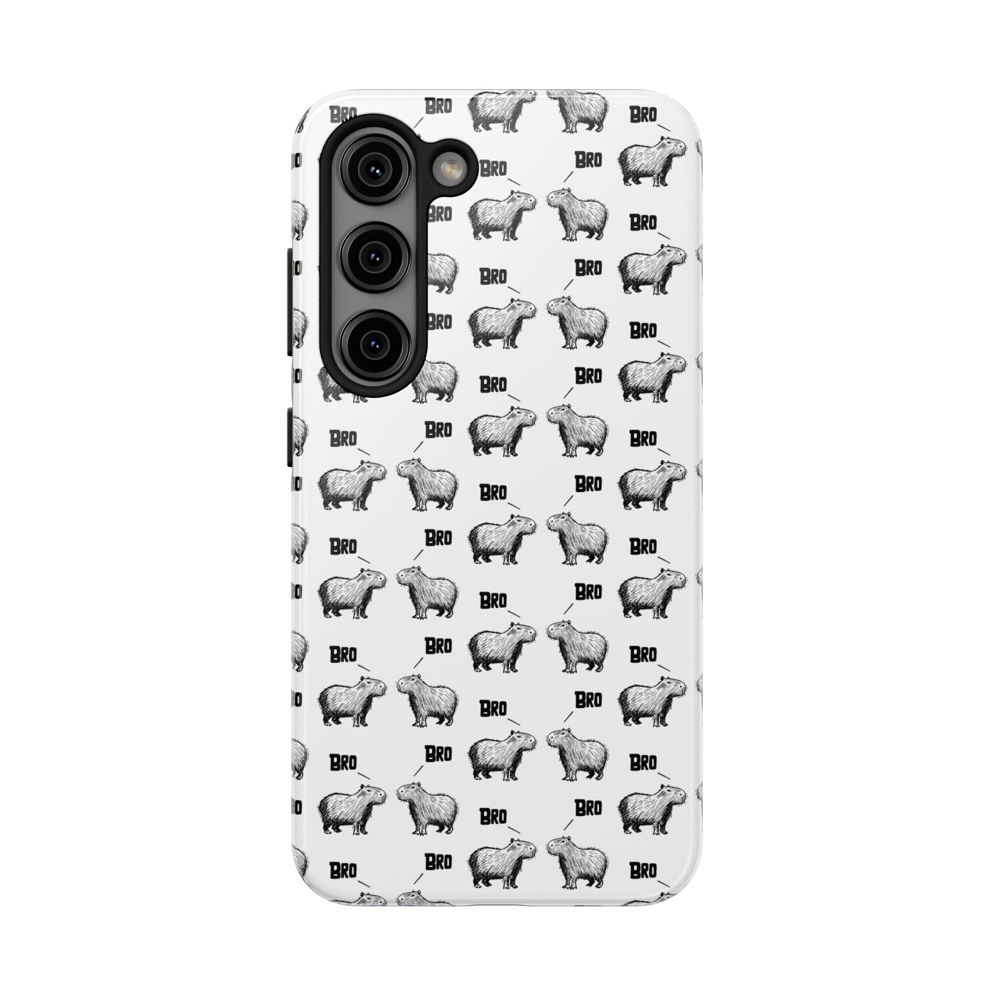 “Bro, Bro" Patterned Funny Capybara Phone Case