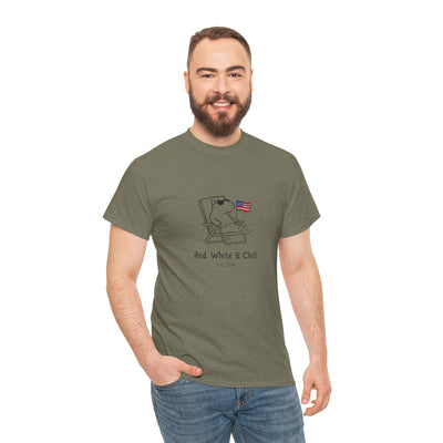 Funny USA Shirt – "Red, White & Chill" Capybara Heavy Tee