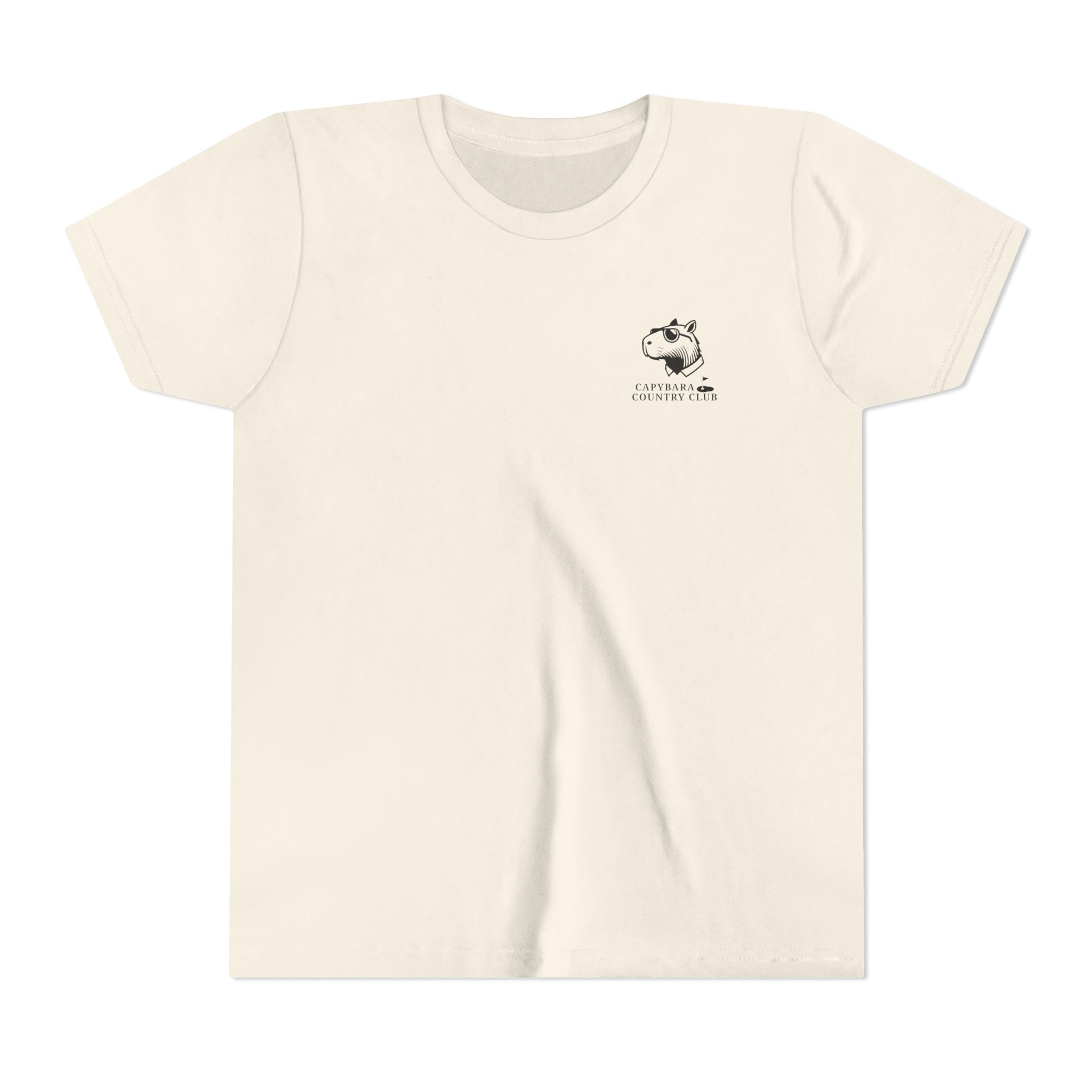 Funny Kids Golf Tee – Cart Path Only Capybara Tee – Country Club Style with Funny Golf Vibes – Chill Youth Polo Alternative
