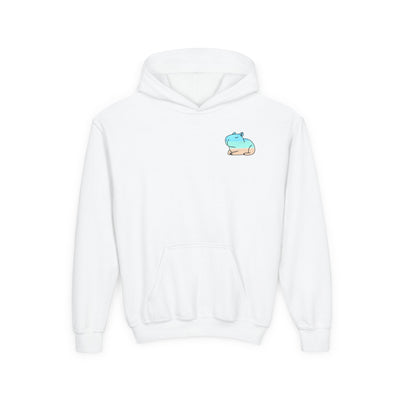 Capy Life Kids Coastal Capybara Hoodie – Front & Back Beach Graphic Pullover