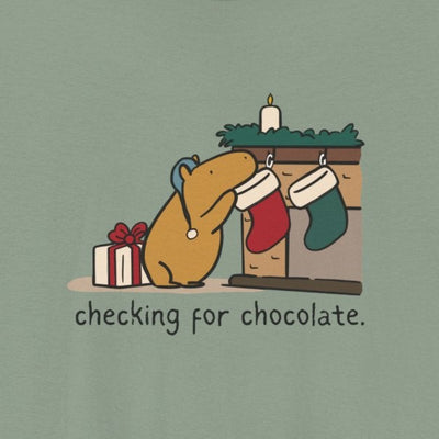 Checking for Chocolate Funny Christmas Capybara Softstyle Tee