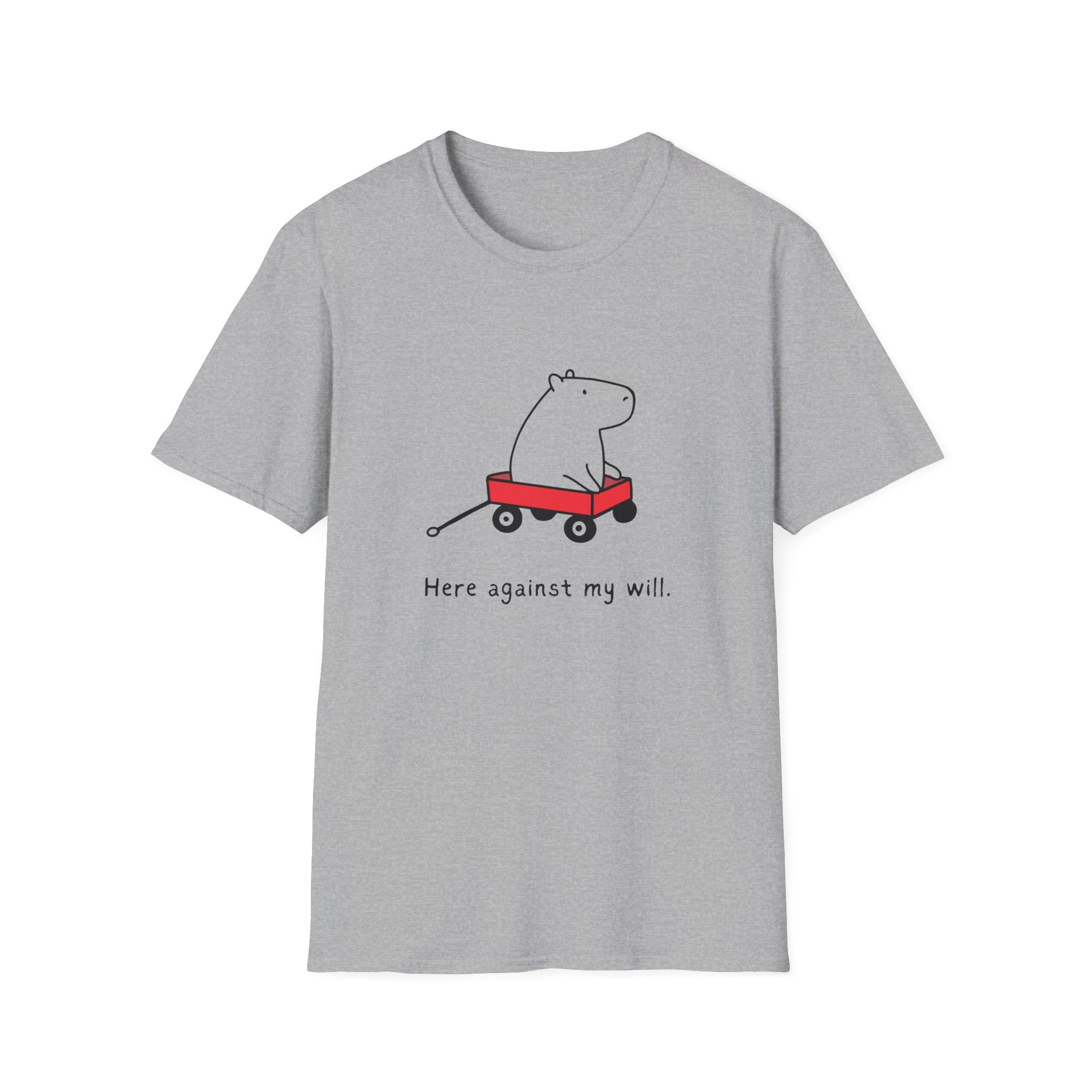 Funny Minimalist Tee - Here Against My Will Capybara Shirt