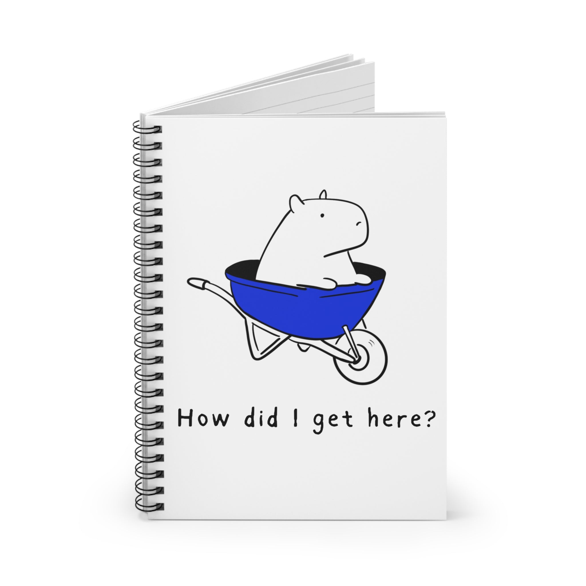 Funny Capybara Notebook – “How Did I Get Here?” Humor Journal
