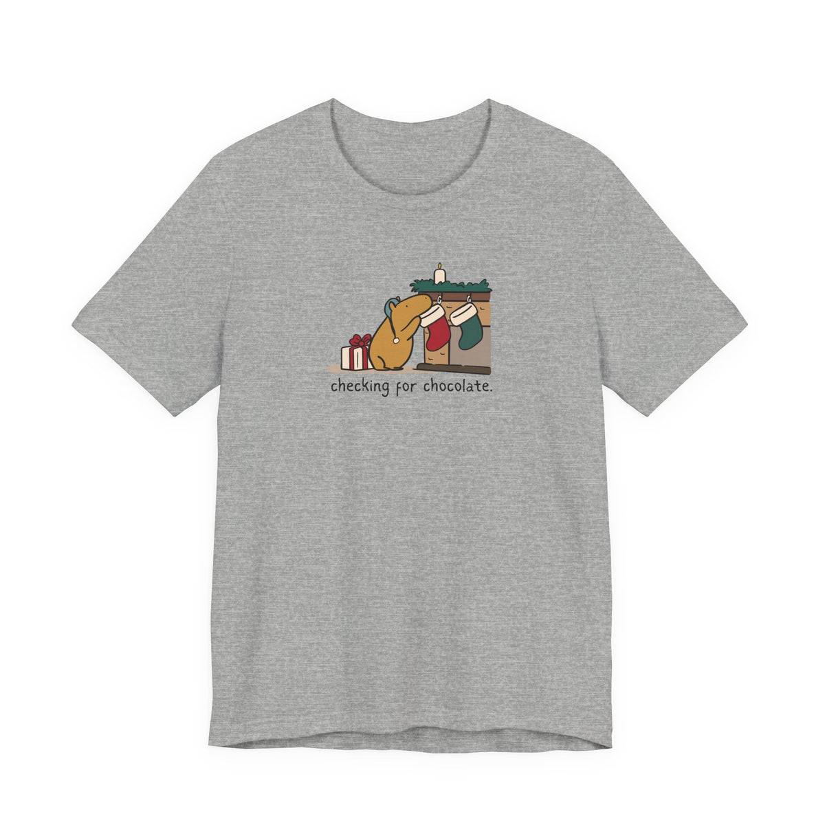 Checking for Chocolate Funny Christmas Capybara Softstyle Tee