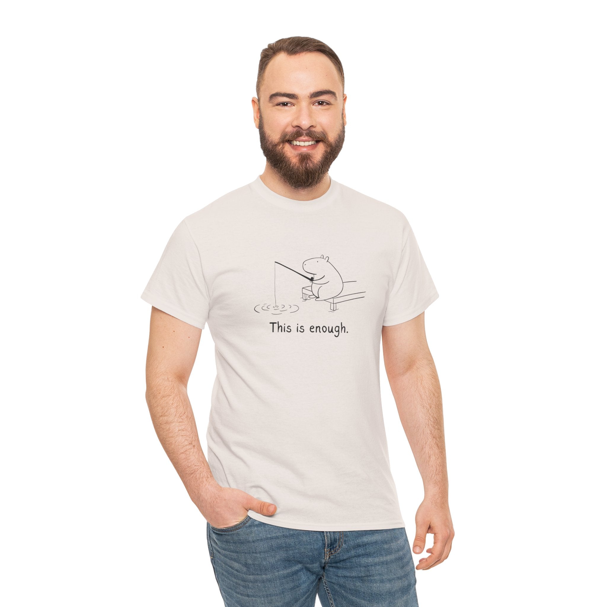 "This is enough" - Capybara Fishing Heavy Tee