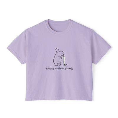 Funny Womens Boxy Tee - Capybara Causing Problems Politely