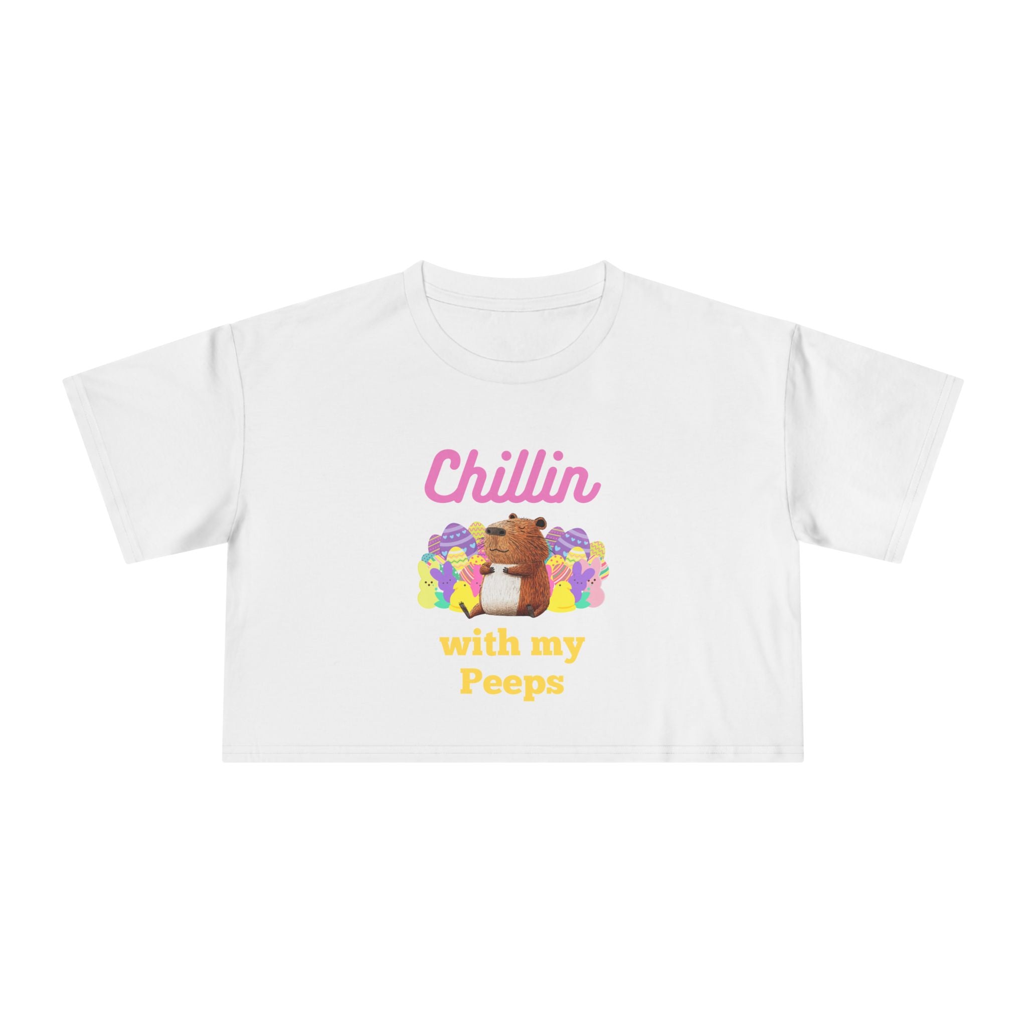 Clip Art Style Chillin' with My Peeps Women's Crop Tee