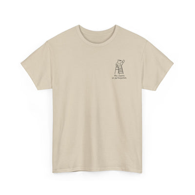 Minimalist Capybara T-Shirt – This Counts as Participation Left Chest Heavy Tee