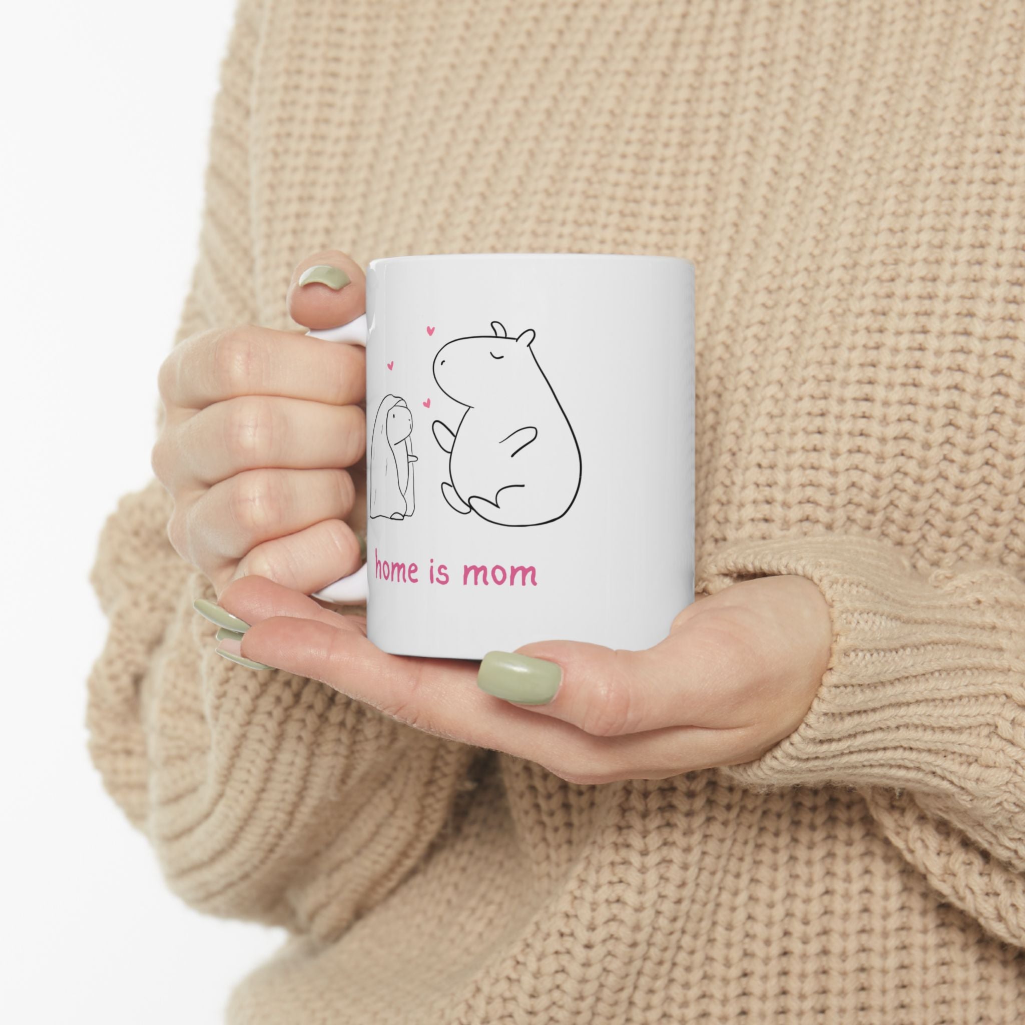 Home is Mom Mug – Cute Capybara Mother’s Day Gift for Mom