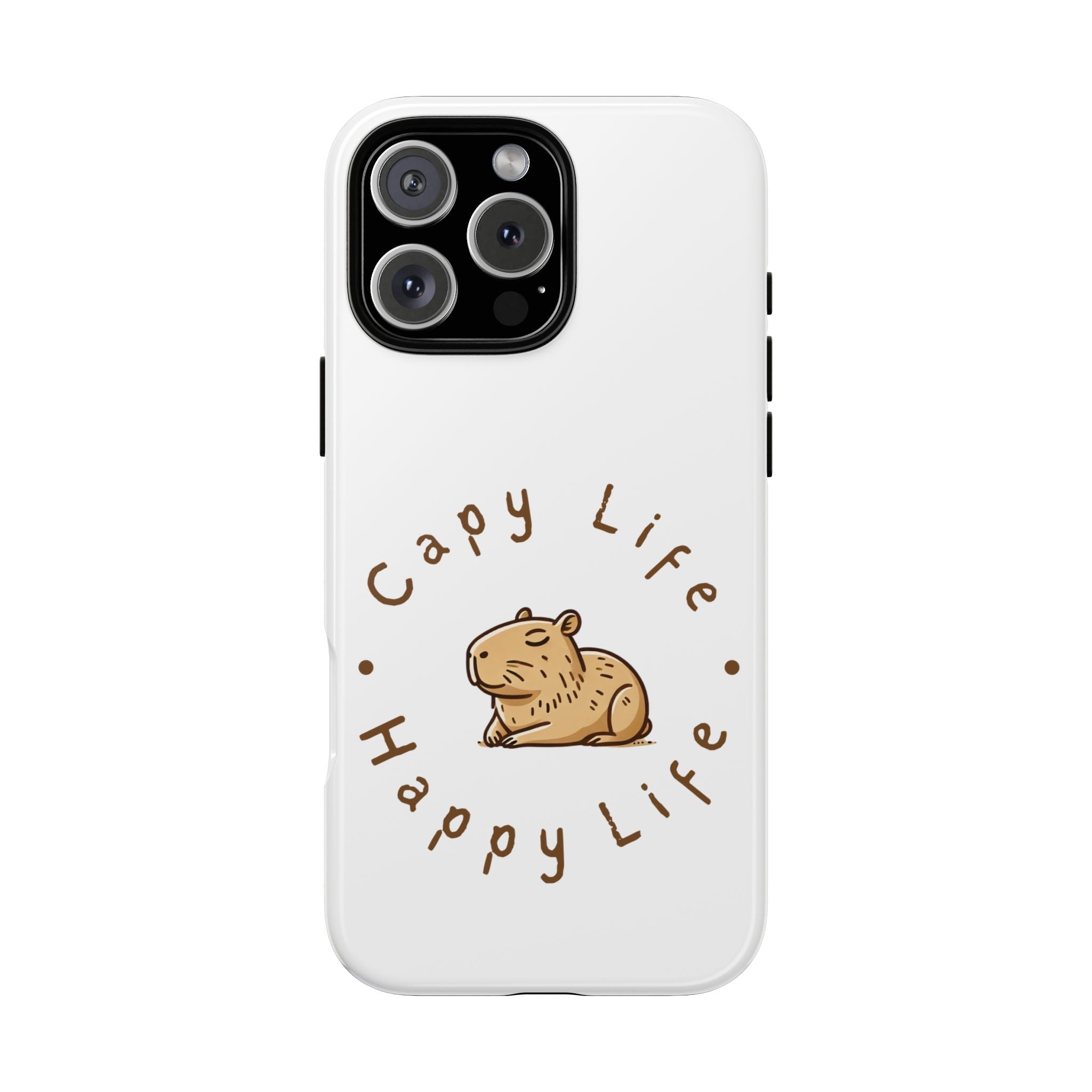 Capy Life Happy Life Signature Logo Phone Case