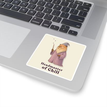 Headmaster of Chill Sticker – Wizard Capybara Vinyl Sticker for Laptops, Water Bottles & Journals