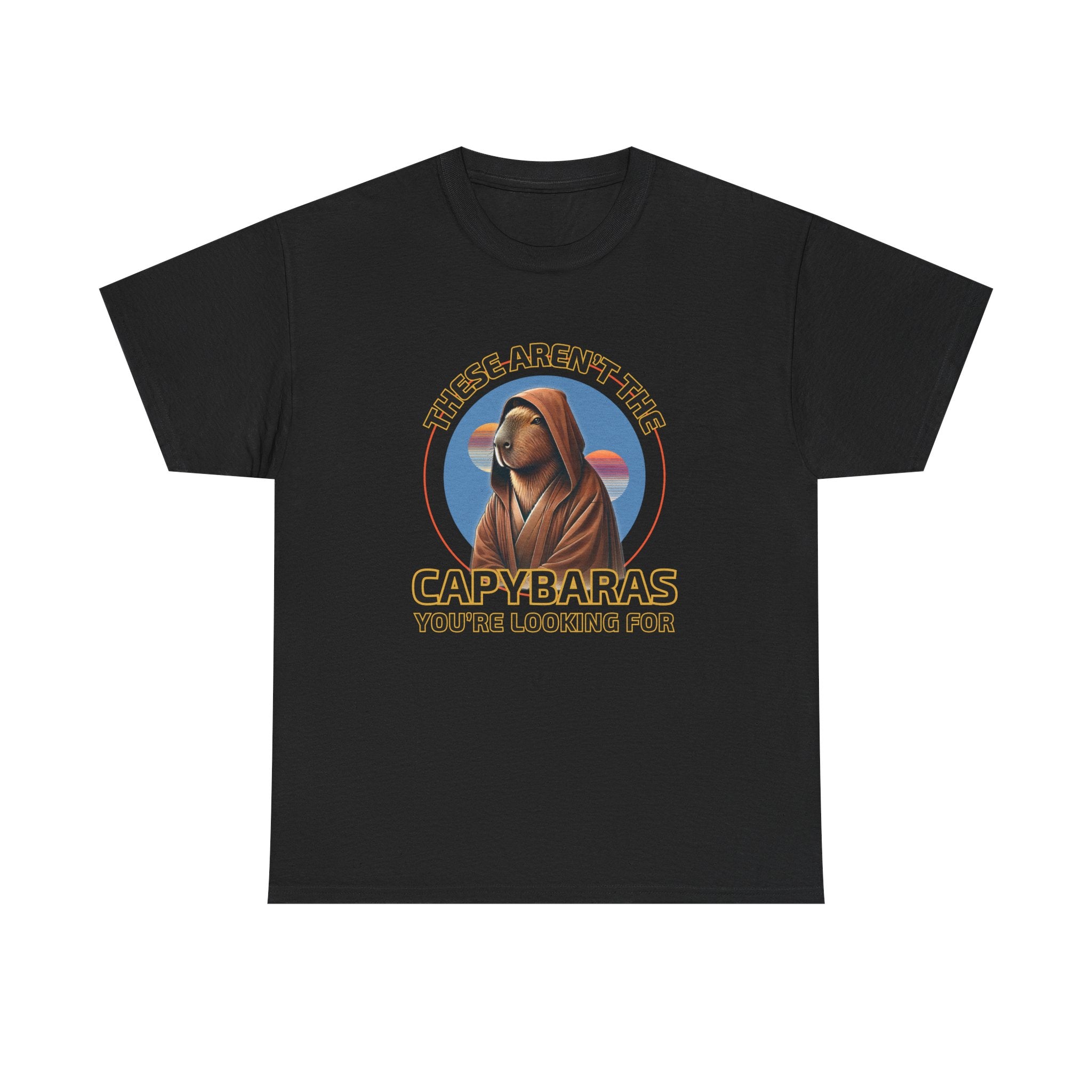 Star Paws Tatoooine Suns Shirt – These Aren’t the Capybaras You’re Looking For – Obi-Wan Capybara – Funny Nerd Gift - Unisex Adult Tee