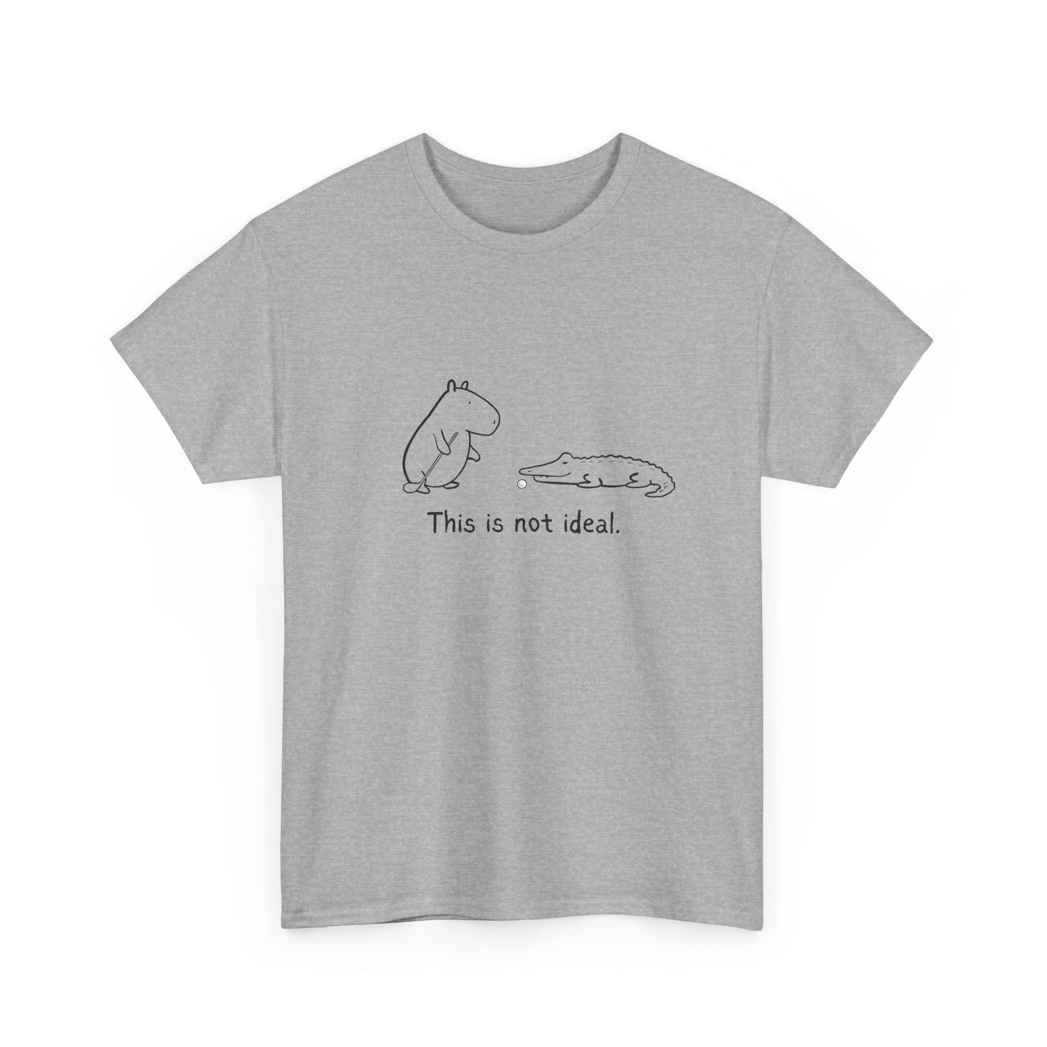 “This Is Not Ideal” Capybara Funny Golf T-Shirt –  Heavy Tee