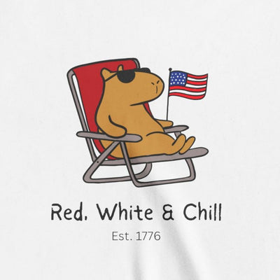 Kids USA Shirt – "Red, White & Chill" Patriotic Capybara Youth Tee