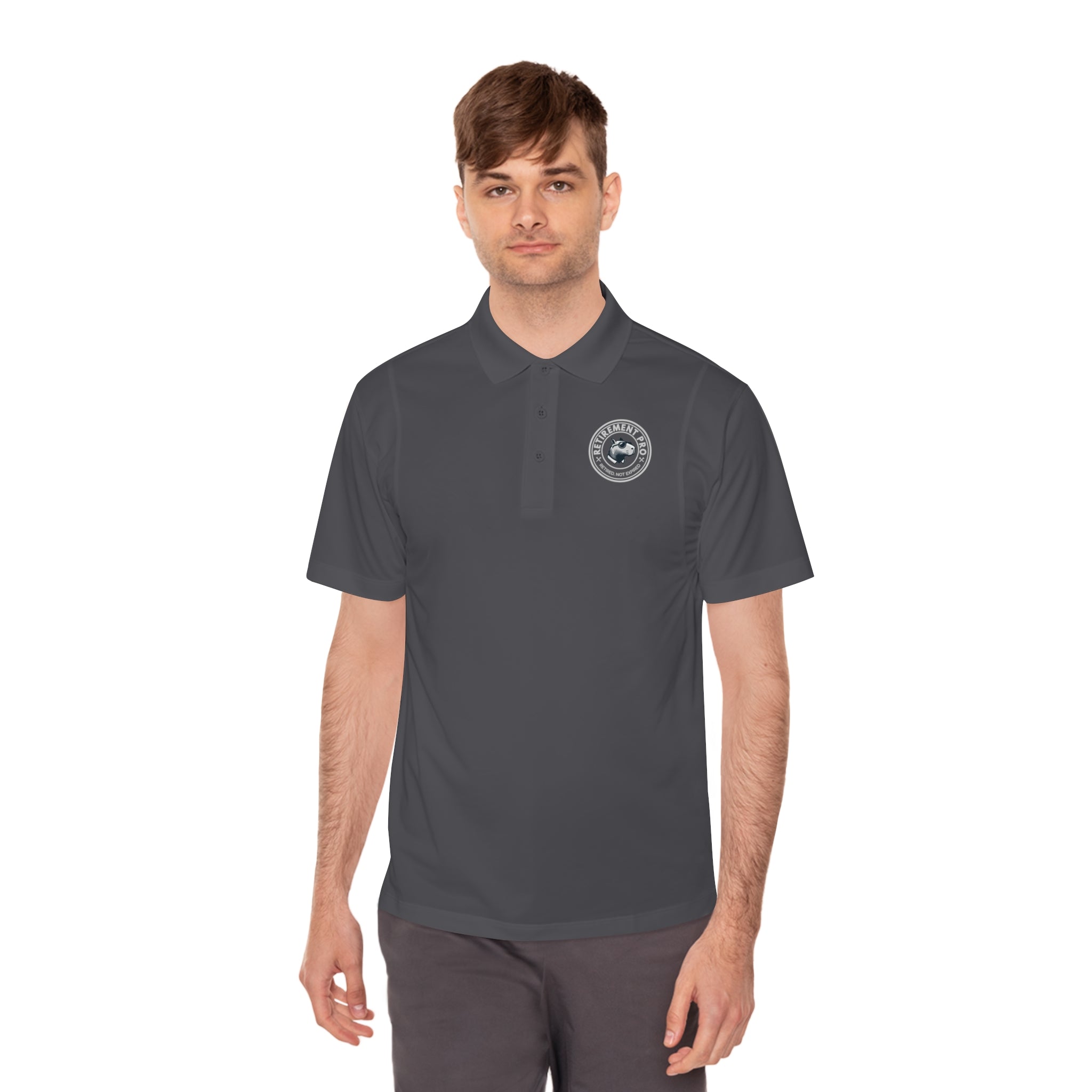 Retired Not Expired Golf Polo – Funny Retirement Shirt for Men – Capybara Country Club Sport-Tek Performance Polo