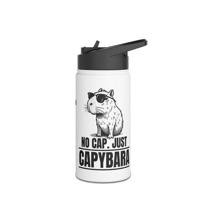 Personalized No Cap Just Capybara Water Bottle | Funny Gen Z Water Bottle | No Cap Slang