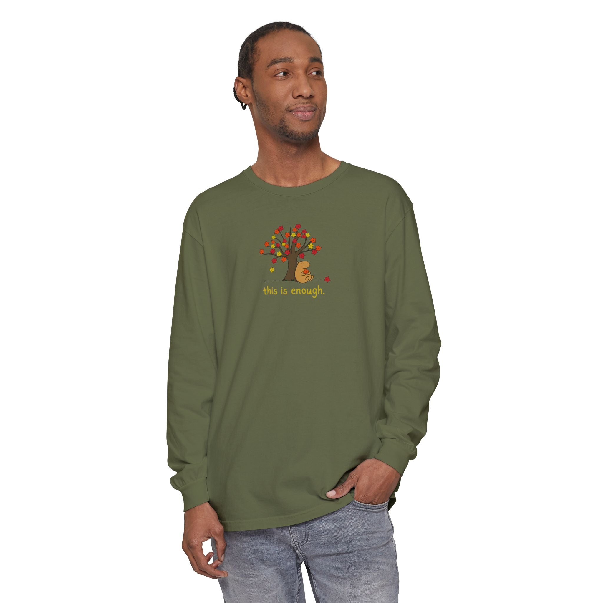 This is Enough Autumn Capybara Long Sleeve Tee