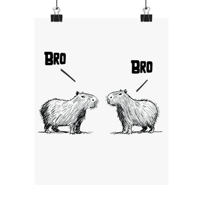Bro – Funny Capybara Wall Art Print | Minimalist Animal Wall Art for Bedroom or Office