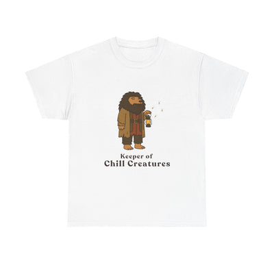 Keeper of Chill Creatures T-Shirt | The Unbothered Wizard Collection Adult Tee - detail view