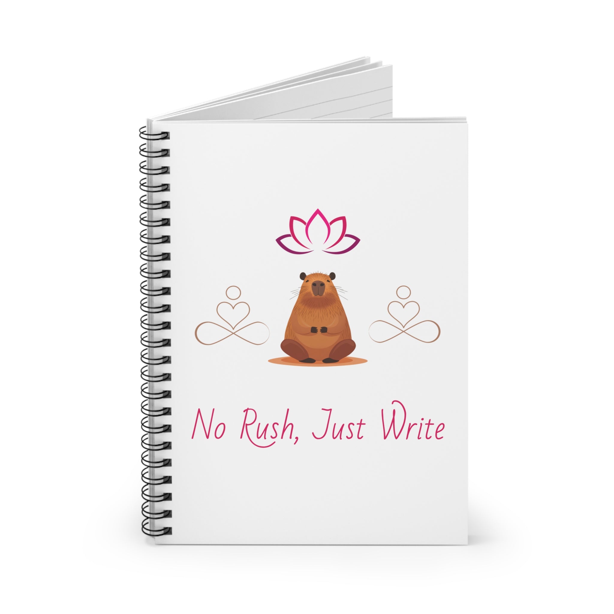 Notebook - Zen Meditating Capybara Ruled Line Spiral Journal