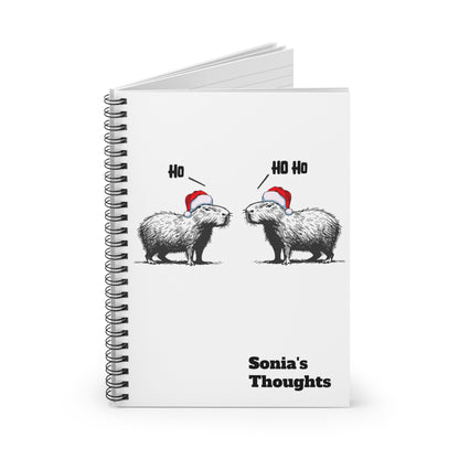 Personalized Capybara Christmas Notebook | Funny Holiday Journal | Cozy Winter Gift for Teachers, Students & Writers | Capy Life Stationery